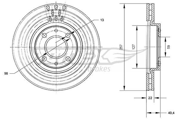 TOMEX Brakes féktárcsa TX 70-56