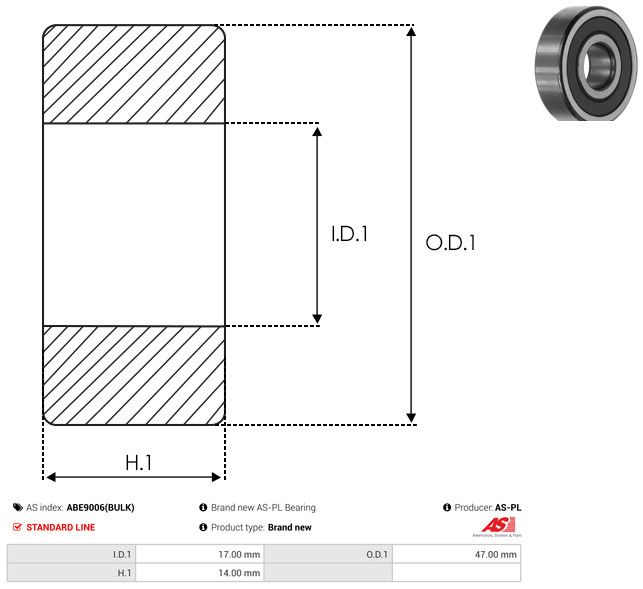 AS-PL ABE9006(BULK) Bearing
