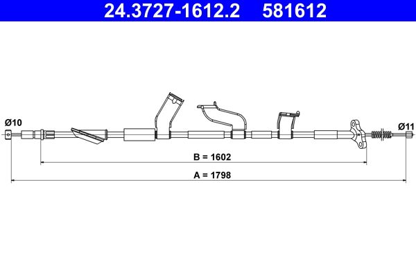 ATE Trekkabel, parkeerrem 24.3727-1612.2