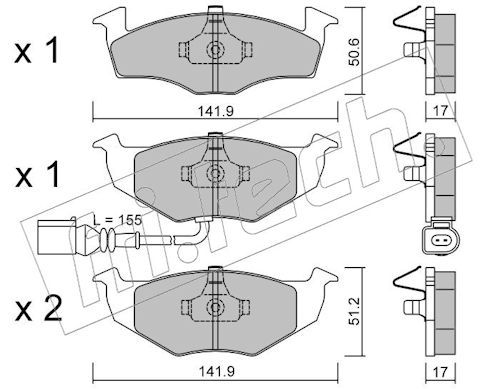 fri.tech. 215.3 Brake Pad Set, disc brake