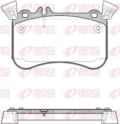Комплект гальмівних накладок, дискове гальмо, Remsa 1465.10