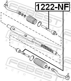 Осьовий шарнір, поперечна кермова тяга, Febest 1222-NF