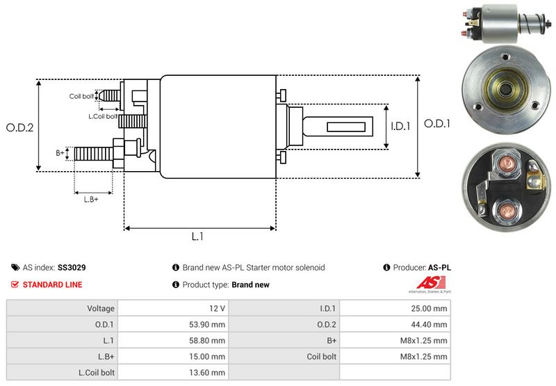 Magnetlülitus, starter, AS-PL SS3029