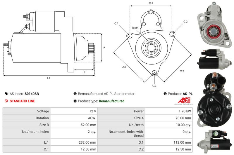 AS-PL S0140SR Starter
