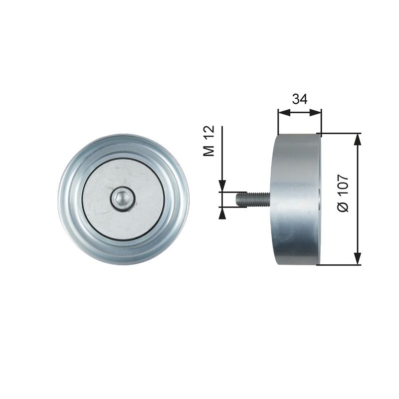 Gates Deflection/Guide Pulley, V-ribbed belt T36515