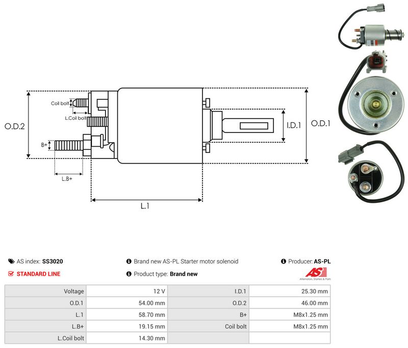 Magnetlülitus, starter, AS-PL SS3020