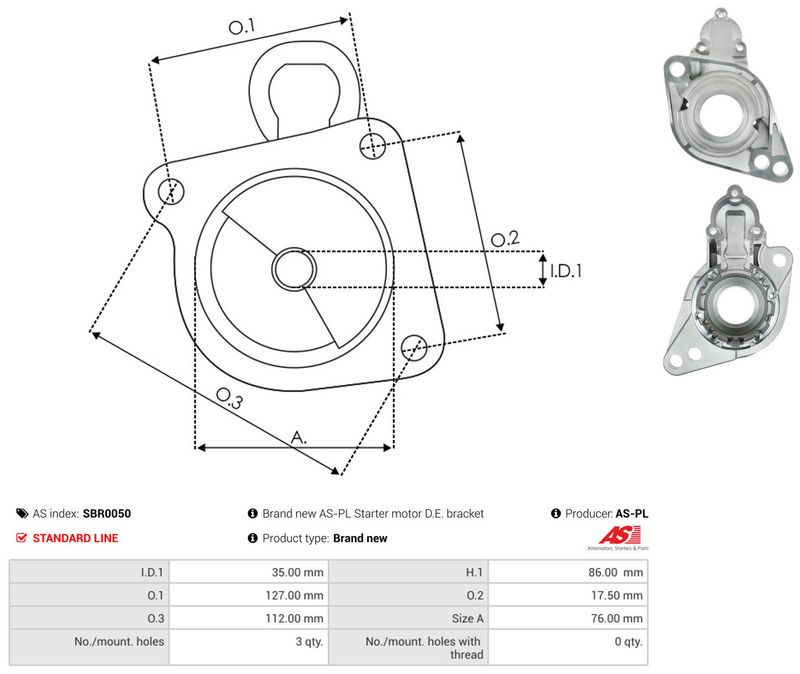 Starterikaas, Karburaator, AS-PL SBR0050