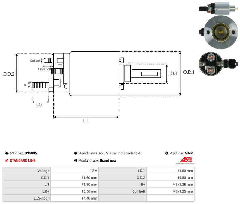 AS-PL SS5095 Solenoid Switch, starter
