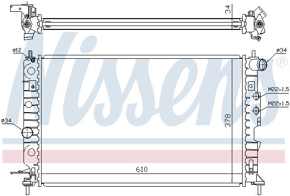 NISSENS OPEL радіатор охолодження Vectra B 1.6/2.2