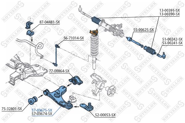 STELLOX 57-03675-SX Control/Trailing Arm, wheel suspension