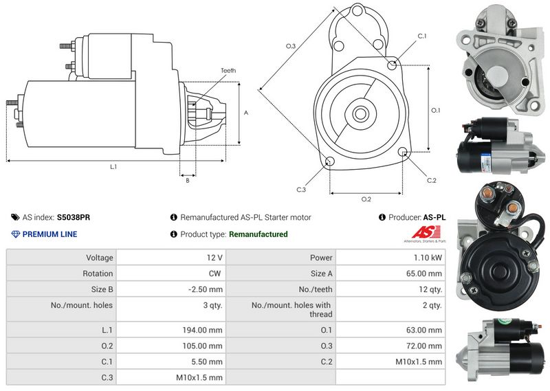 AS-PL S5038PR Starter