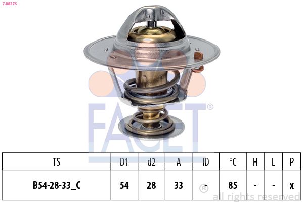 FACET termosztát, hűtőfolyadék 7.8837S