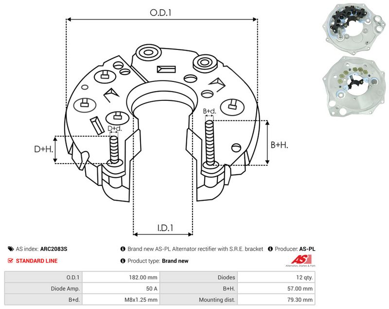 AS-PL ARC2083S Rectifier, alternator