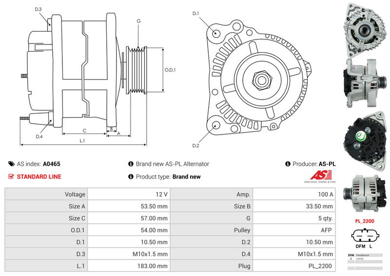 AS-PL A0465 Alternator