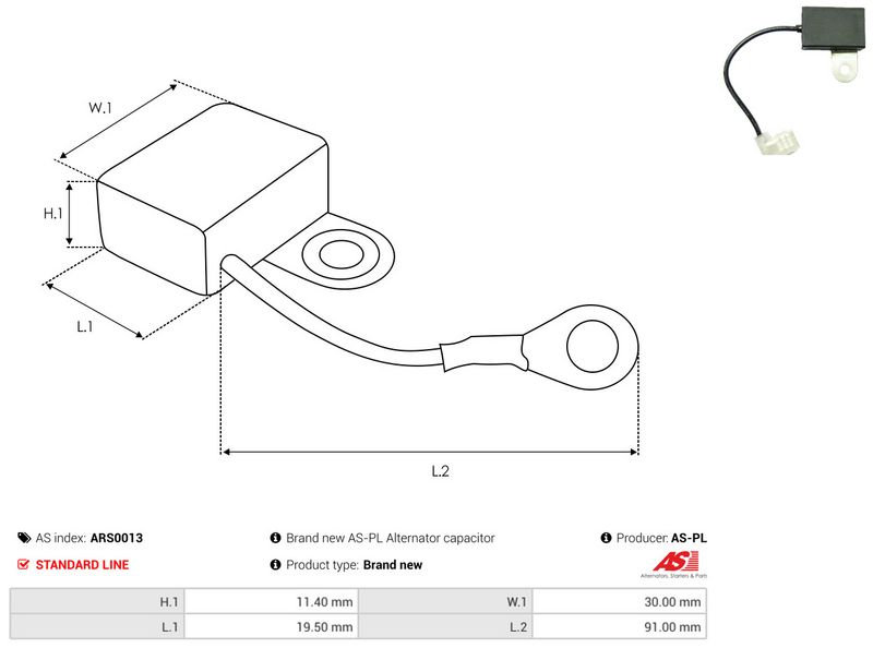 Remondikomplekt, generaator, AS-PL ARS0013