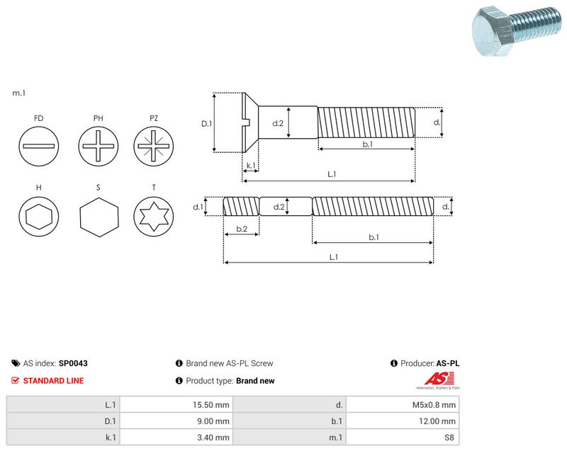AS-PL SP0043 Repair Set, alternator