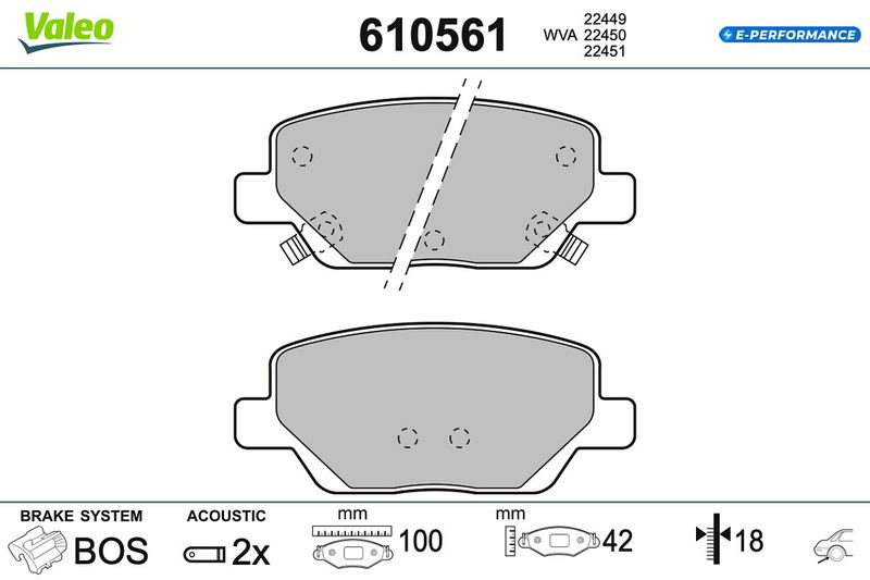 set placute frana,frana disc VALEO 610561