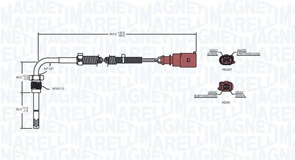 Датчик, температура відпрацьованих газів, Magneti Marelli 172000105010