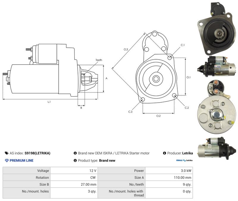 AS-PL S9198(LETRIKA) Starter