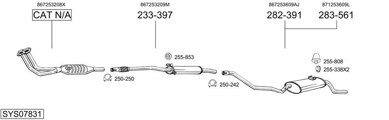 BOSAL kipufogórendszer SYS07831