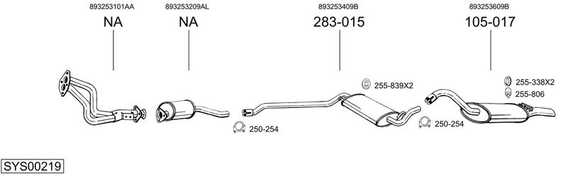 BOSAL kipufogórendszer SYS00219