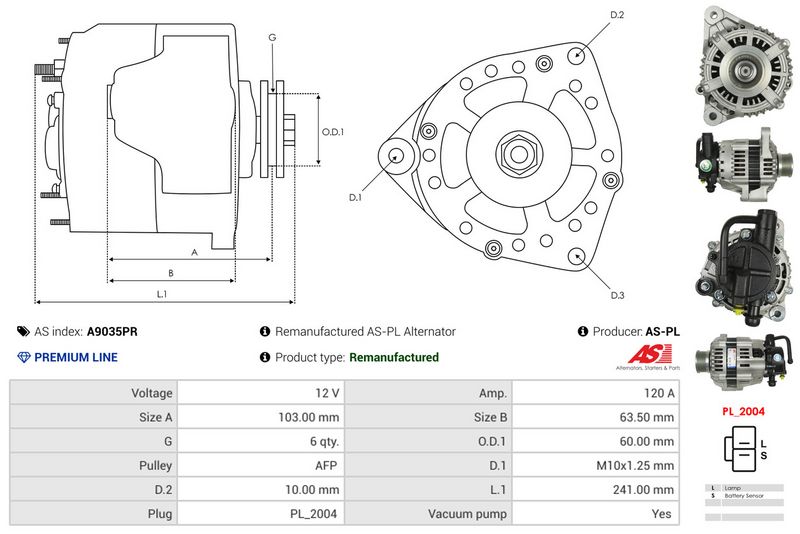 AS-PL A9035PR Alternator