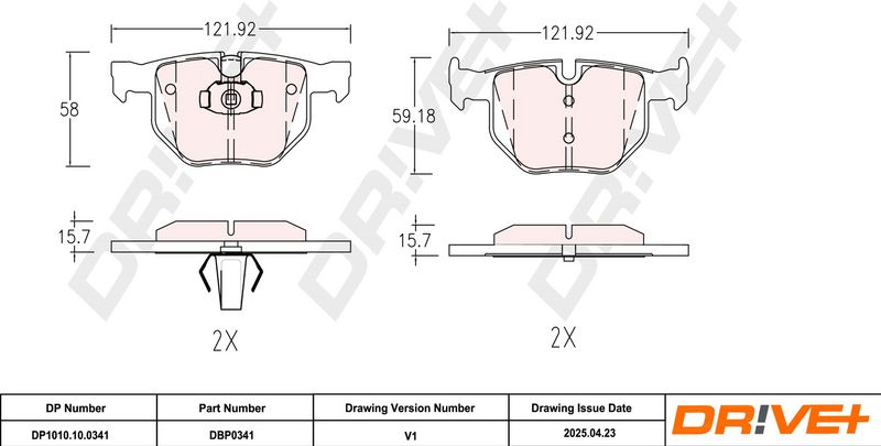 Set placute frana,frana disc DP1010.10.0341 Dr!ve+
