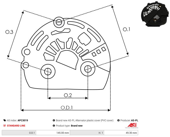 Kaitsekate, generaator, AS-PL APC3019