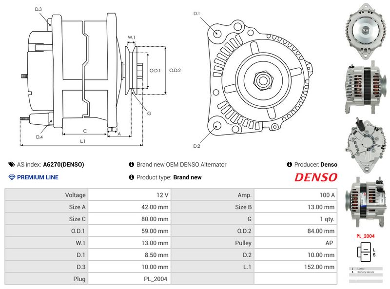 AS-PL A6270(DENSO) Alternator