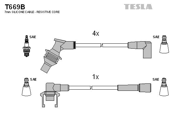 Комплект проводів високої напруги, Tesla T669B