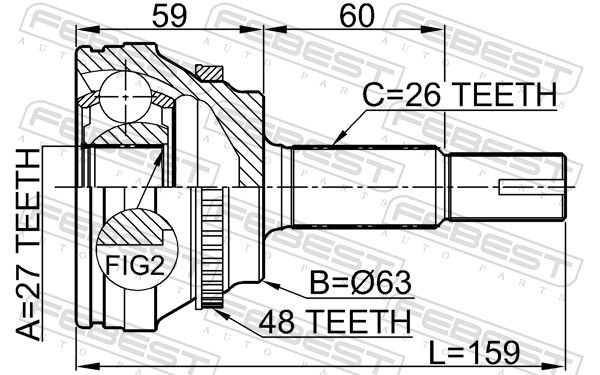 FEBEST 0110-ACV40A48 Joint Kit, drive shaft