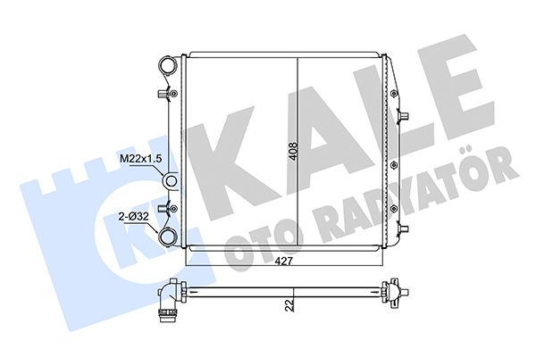 Радіатор, система охолодження двигуна, Kale Oto Radyatör 347525