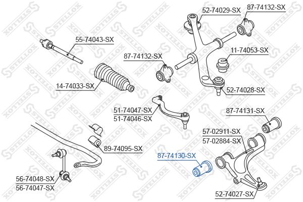 STELLOX 87-74130-SX Mounting, control/trailing arm