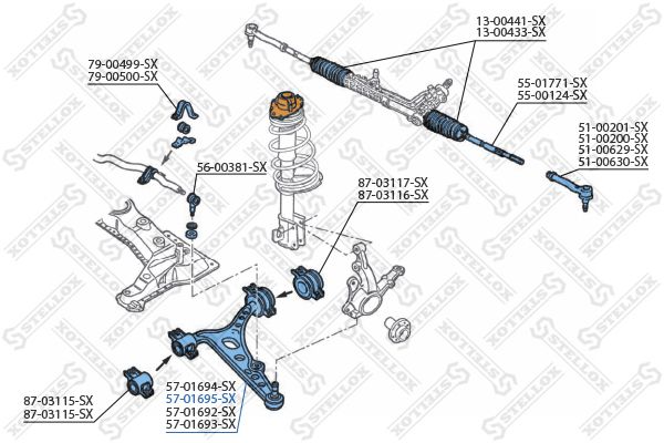 STELLOX 57-01695-SX Control/Trailing Arm, wheel suspension