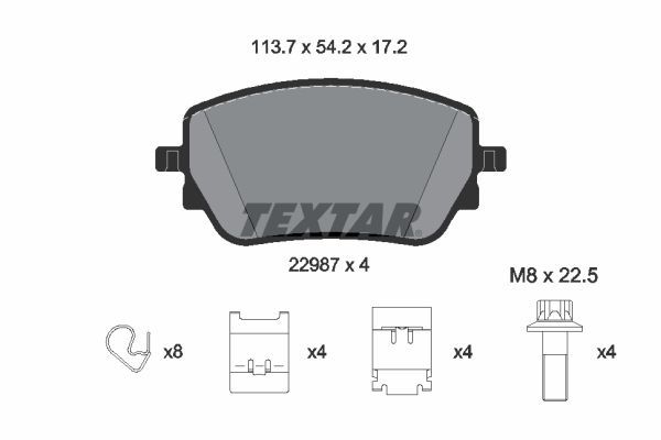 TEXTAR fékbetétkészlet, tárcsafék 2298701