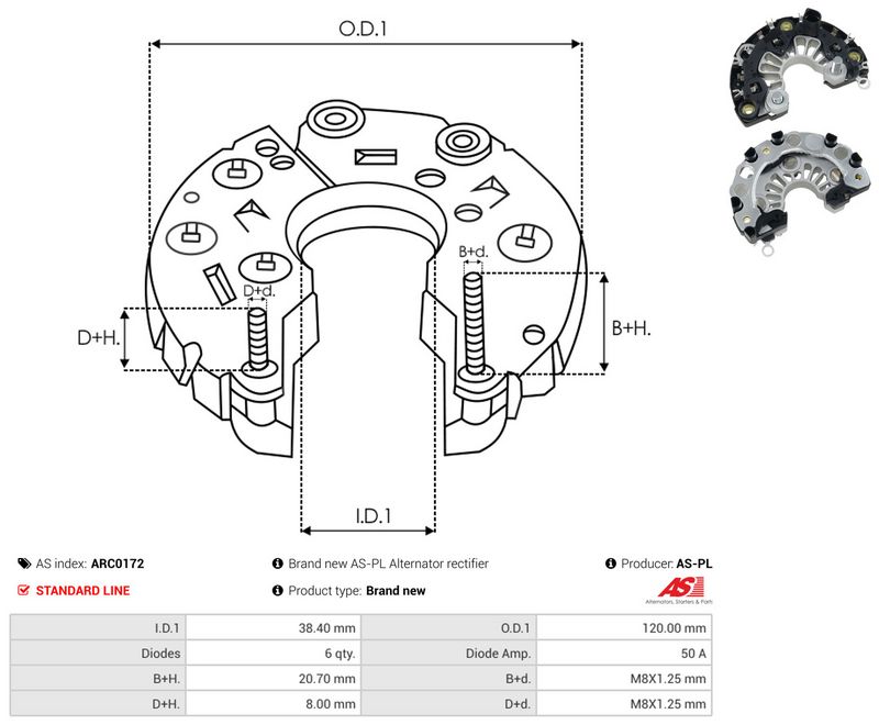 AS-PL ARC0172 Rectifier, alternator