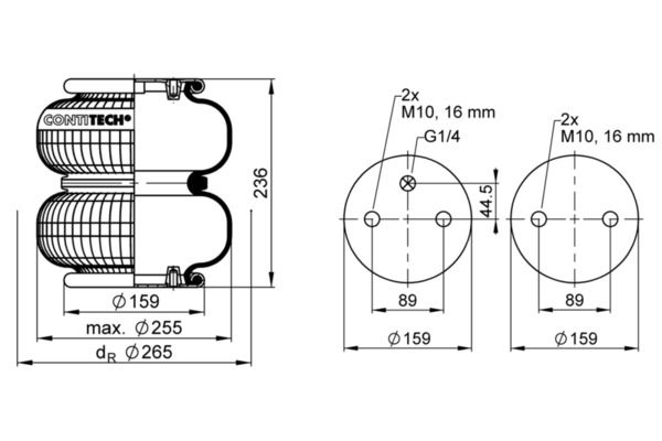 Mech, pneumatické odpružení FD 200-22 1/4 M10