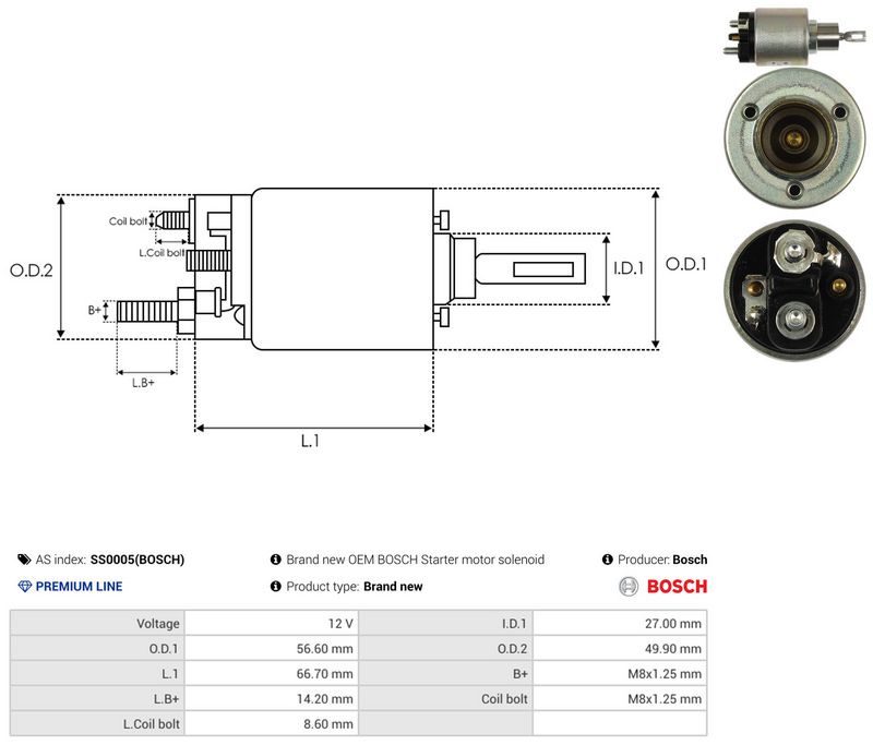 AS-PL SS0005(BOSCH) Solenoid Switch, starter