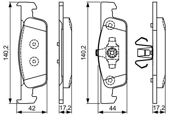 Комплект гальмівних накладок, дискове гальмо, Bosch 0986495334