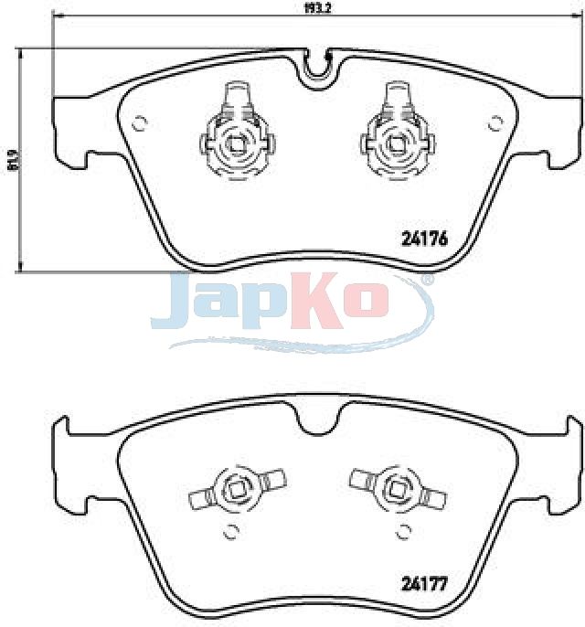 Piduriklotsi komplekt, ketaspidur, JAPKO 500536