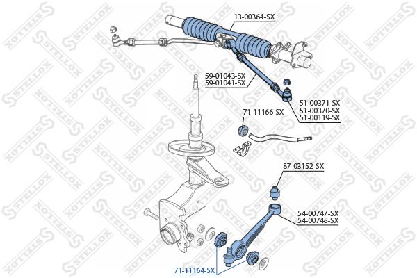 STELLOX 71-11164-SX Mounting, control/trailing arm