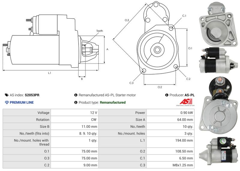 AS-PL S2053PR Starter