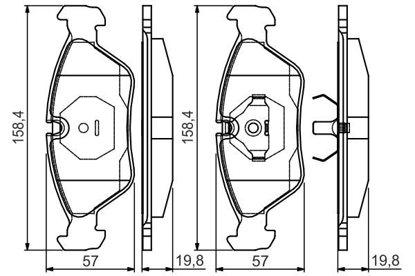 Комплект гальмівних накладок, дискове гальмо, Bosch 0986495162