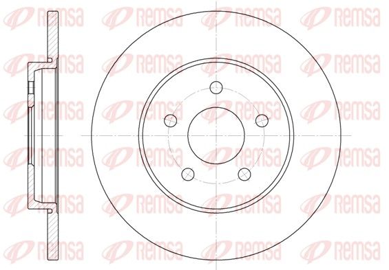 Гальмівний диск, задня вісь, повн., 279,8мм, кількість отворів 5, FORD MONDEO задн., Remsa 6661.00