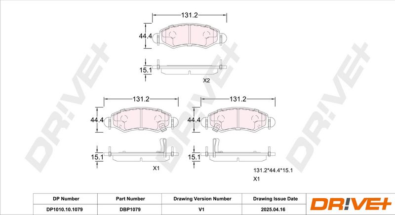 Set placute frana,frana disc DP1010.10.1079 Dr!ve+