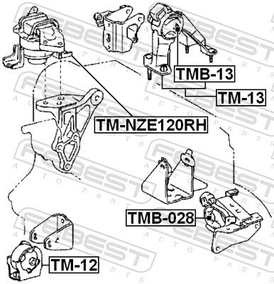 FEBEST TM-NZE120RH Mounting, engine