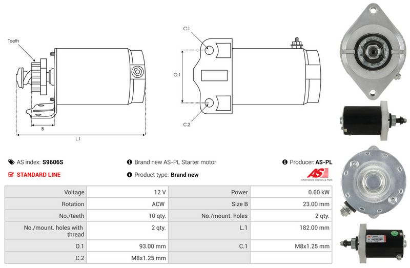 Starter, AS-PL S9606S