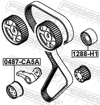 FEBEST 0487-CA5A Tensioner Pulley, timing belt