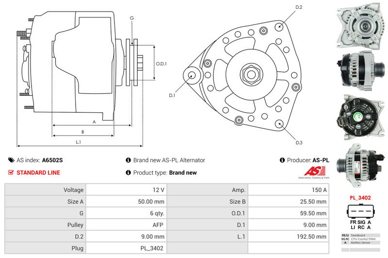 AS-PL A6502S Alternator