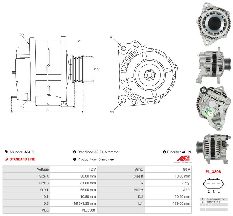 AS-PL A5102 Alternator